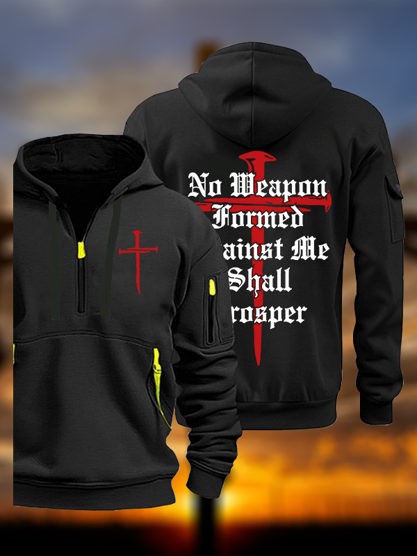 No Weapon Formed Against Me Shall Prosper Jesus God Christian Zipper Hoodies
