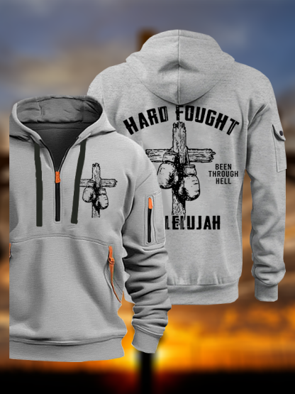 Hard Fought Hallelujah Jesus God Christian Zipper Hoodies