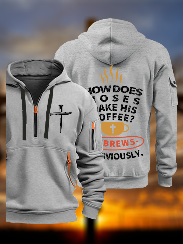 How Does Moses Make His Coffee Jesus God Christian Zipper Hoodies