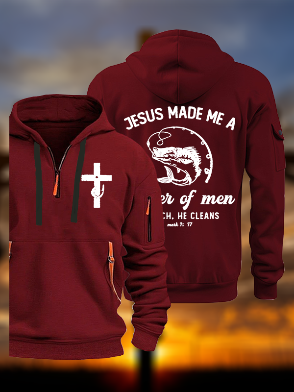 Fisher of Men Cross Jesus God Christian Zipper Hoodies
