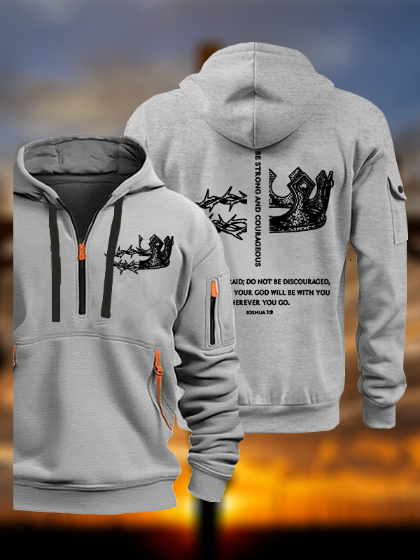 Be Strong and Courageous Jesus God Christian Zipper Hoodies