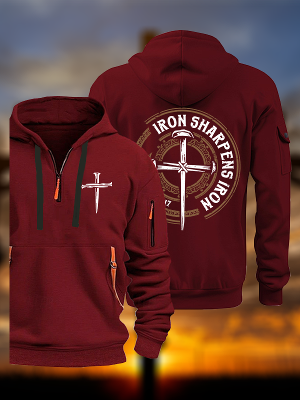 Iron Sharpens Iron - Proverbs 27:17 Jesus God Christian Zipper Hoodies