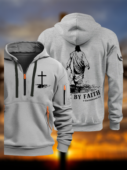 Walk by Faith Jesus God Christian Zipper Hoodies