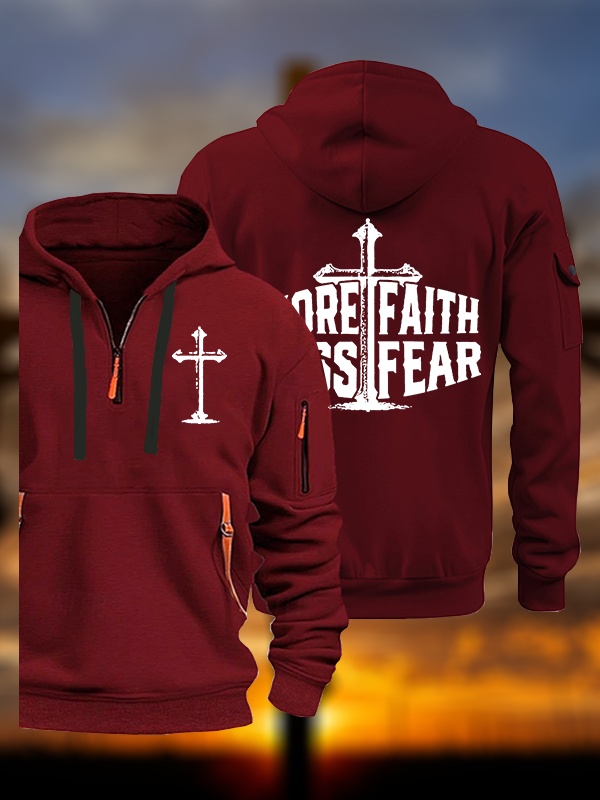 More Faith Less Fear  Jesus God Christian Zipper Hoodies