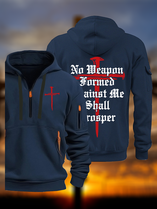 No Weapon Formed Against Me Shall Prosper Jesus God Christian Zipper Hoodies