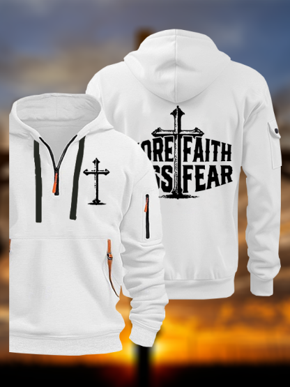 More Faith Less Fear  Jesus God Christian Zipper Hoodies