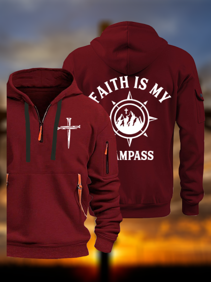 Faith Is My Campass Jesus God Christian Zipper Hoodies