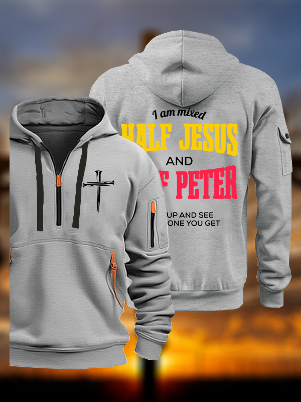 I Am Mixed Half Jesus And Half Peter Jesus God Christian Zipper Hoodies