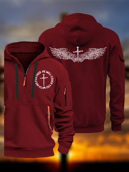 He Will Cover You With His Feather Jesus God Christian Zipper Hoodies