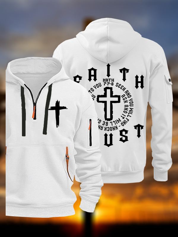 Faith Trust Cross Jesus God Christian Zipper Hoodies