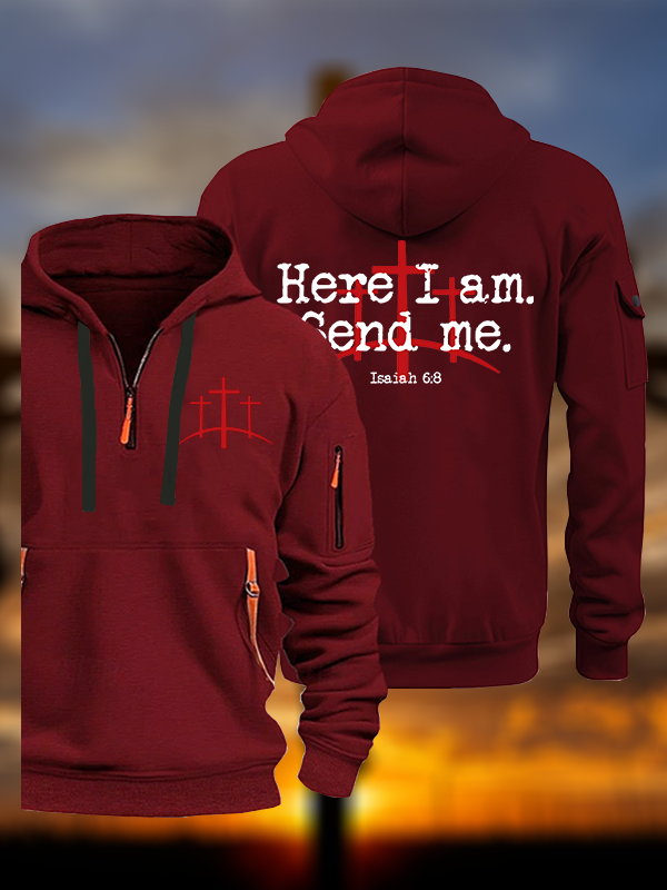 Here I Am Send Me - Bible Verse Isaiah 6:8 Jesus God Christian Zipper Hoodies