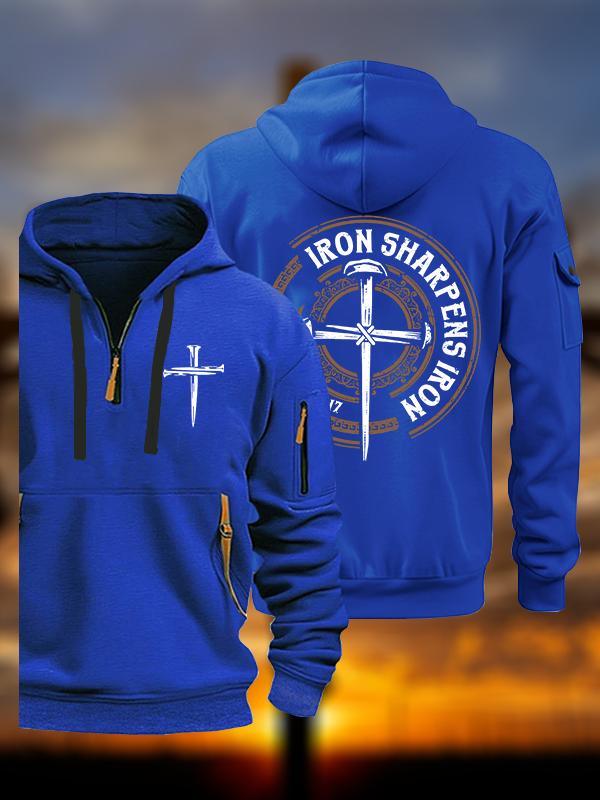 Iron Sharpens Iron - Proverbs 27:17 Jesus God Christian Zipper Hoodies