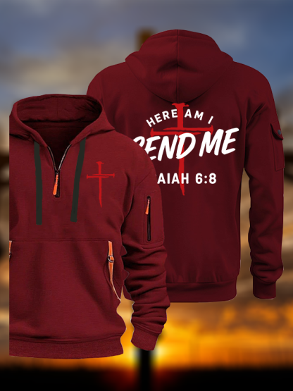 Here Am I Send Me  Jesus God Christian Zipper Hoodies