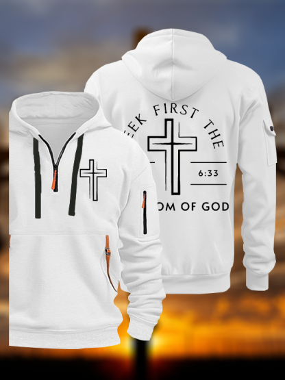 Seek First The Kingdom Of God Jesus God Christian Zipper Hoodies