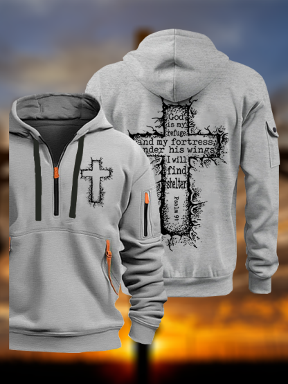 God Is My Refuge Psalm 91 Jesus God Christian Zipper Hoodies