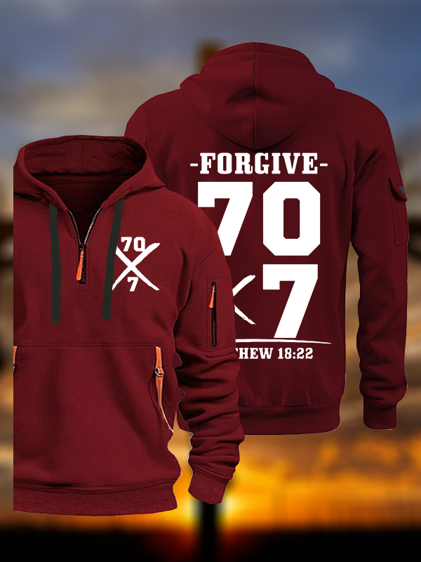 Forgive 70 times 7 Jesus God Christian Zipper Hoodies