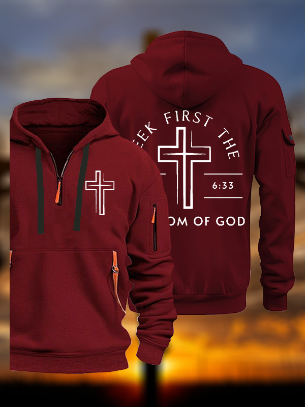 Seek First The Kingdom Of God Jesus God Christian Zipper Hoodies
