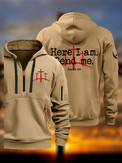 Here I Am Send Me - Bible Verse Isaiah 6:8 Jesus God Christian Zipper Hoodies