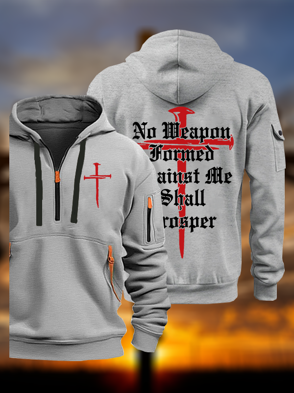 No Weapon Formed Against Me Shall Prosper Jesus God Christian Zipper Hoodies