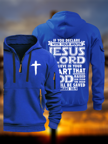 Romans 10:9 Jesus is Lord Jesus God Christian Zipper Hoodies