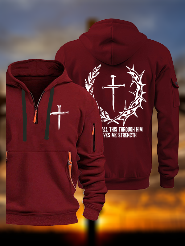 I Can Do All This Throuch Him Who Gives Me Strength Jesus God Christian Zipper Hoodies