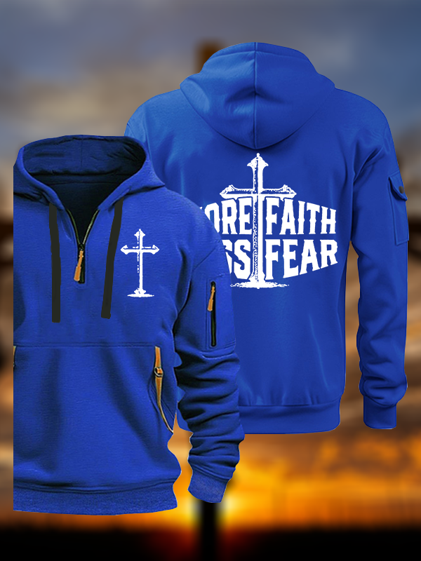 More Faith Less Fear  Jesus God Christian Zipper Hoodies