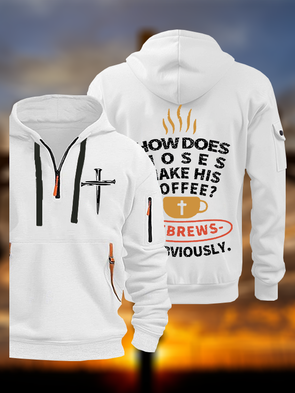 How Does Moses Make His Coffee Jesus God Christian Zipper Hoodies