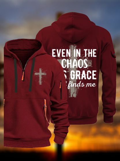 Even In The Chaos His Grace Still Finds Me Jesus God Christian Zipper Hoodies