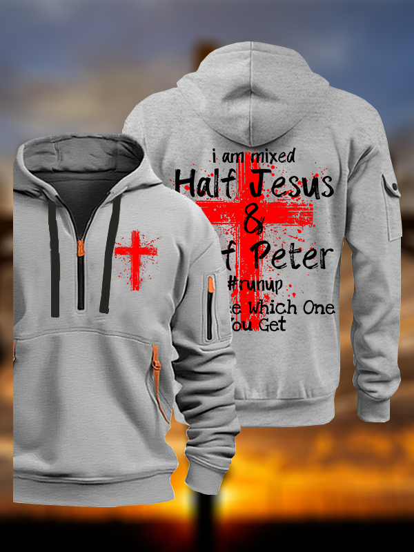 I Am Mixed Half Jesus and Half Peter Jesus God Christian Zipper Hoodies