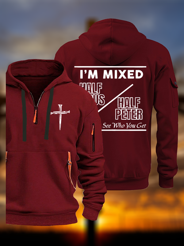 I Am Mixed Half Jesus and Half Peter Jesus God Christian Zipper Hoodies