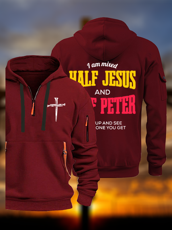 I Am Mixed Half Jesus And Half Peter Jesus God Christian Zipper Hoodies