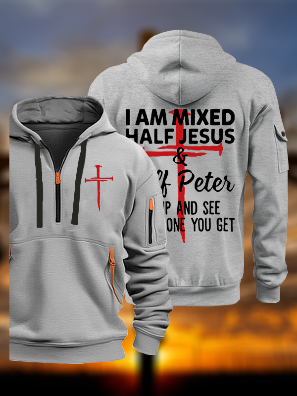 I Am Mixed Half Jesus And Half Peter Jesus God Christian Zipper Hoodies