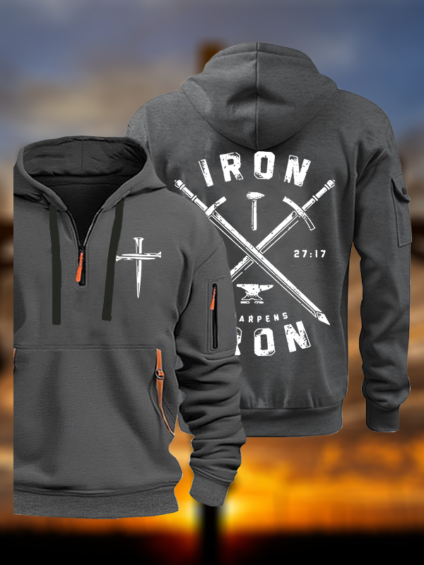 Iron Sharpens Iron Jesus God Christian Zipper Hoodies