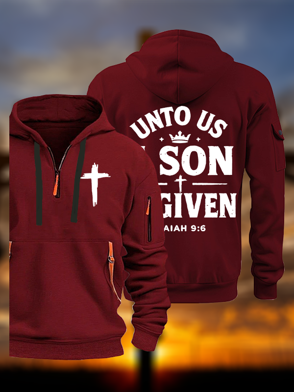 Unto Us A Son Is Given Jesus God Christian Zipper Hoodies