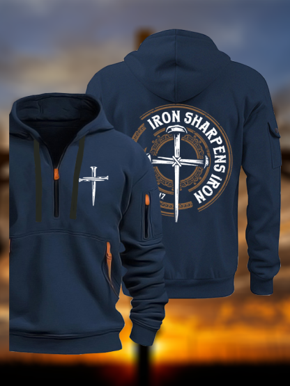 Iron Sharpens Iron - Proverbs 27:17 Jesus God Christian Zipper Hoodies