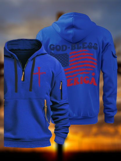 God Bless America  Jesus God Christian Zipper Hoodies
