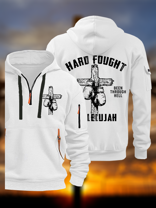 Hard Fought Hallelujah Jesus God Christian Zipper Hoodies