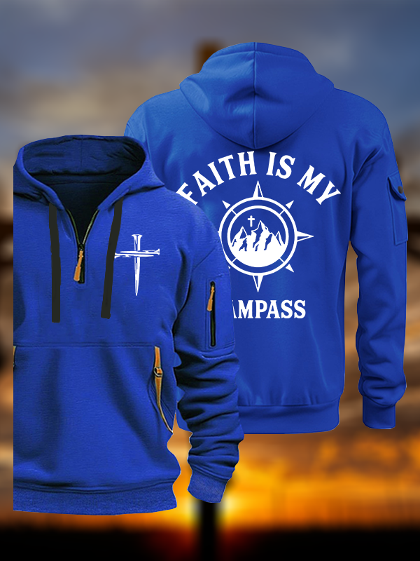 Faith Is My Campass Jesus God Christian Zipper Hoodies