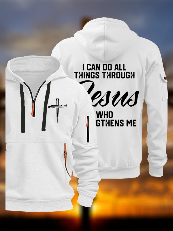 I Can Do All Things Through Jesus Jesus God Christian Zipper Hoodies