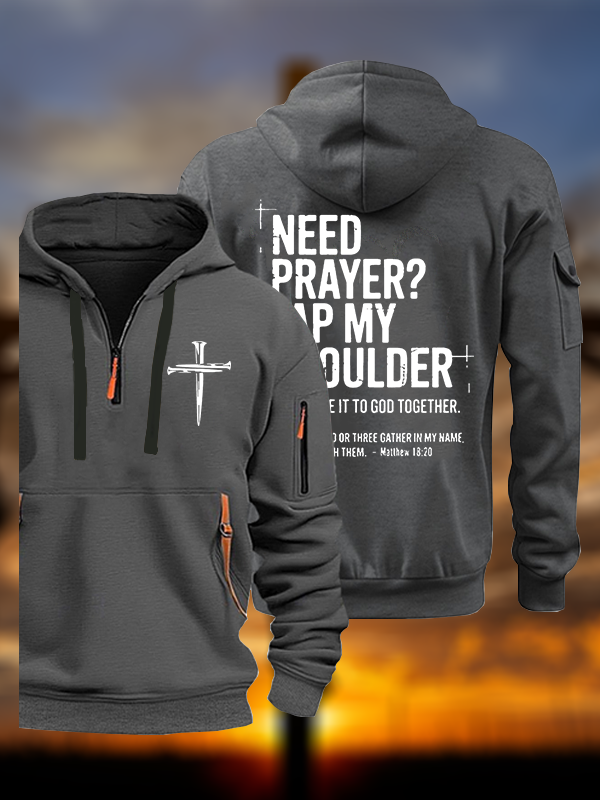 Need Prayer Tap My Shoulder Jesus God Christian Zipper Hoodies
