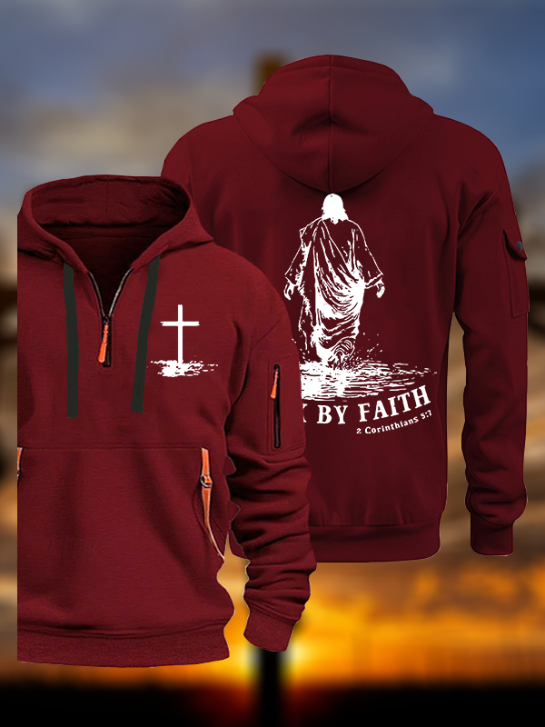 Walk by Faith Jesus God Christian Zipper Hoodies