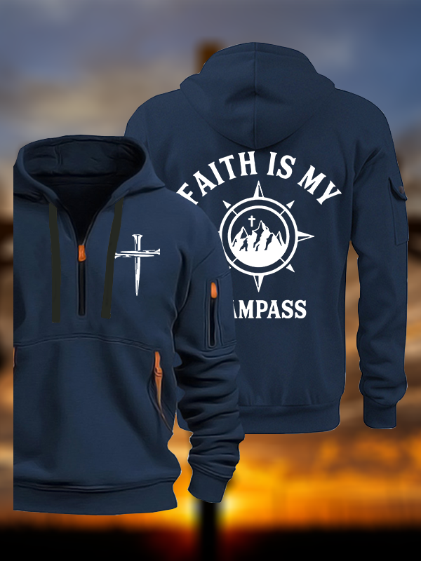 Faith Is My Campass Jesus God Christian Zipper Hoodies