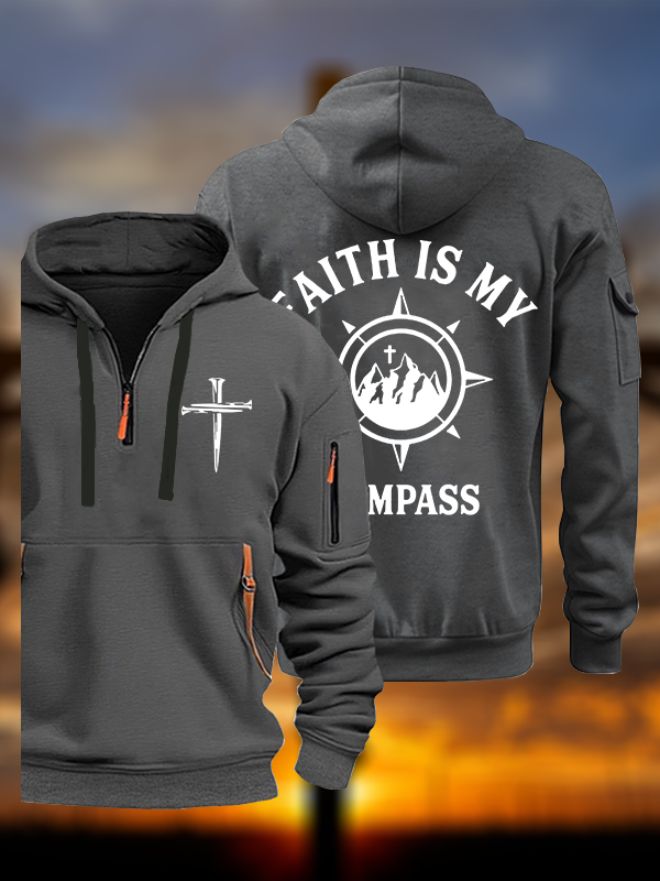 Faith Is My Campass Jesus God Christian Zipper Hoodies