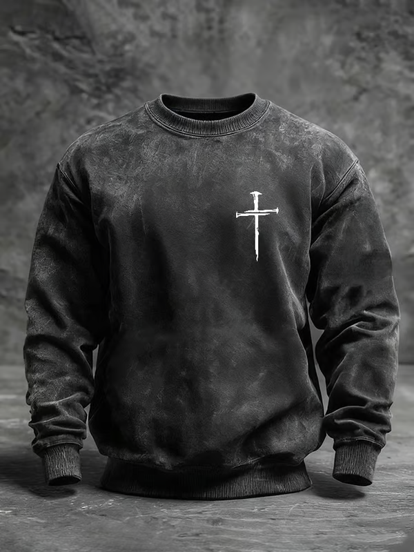 [Copy]Grace Cross Jesus God Christian Washed Sweatshirt