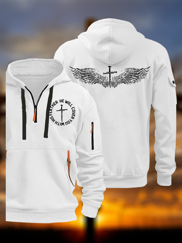He Will Cover You With His Feather Jesus God Christian Zipper Hoodies