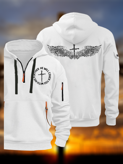 He Will Cover You With His Feather Jesus God Christian Zipper Hoodies