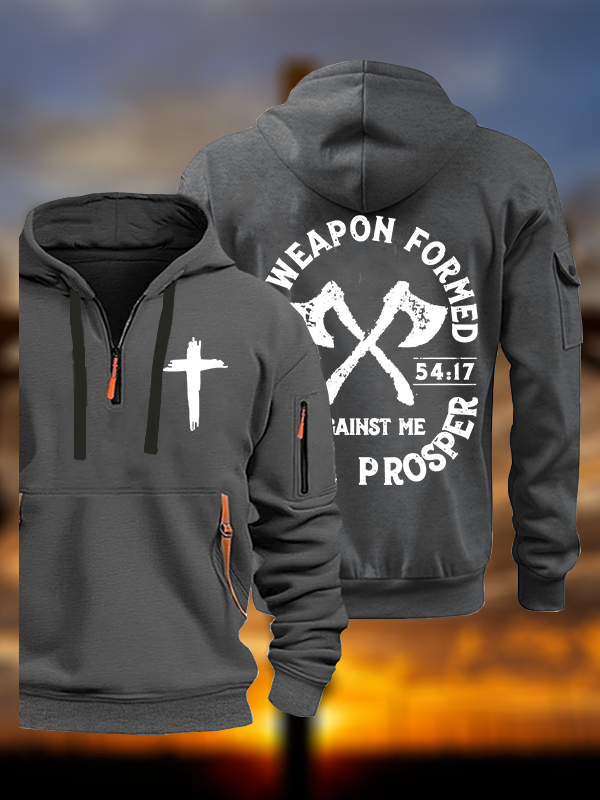 No Weapon Formed Shall Prosper - Isaiah 54:17 Jesus God Christian Zipper Hoodies