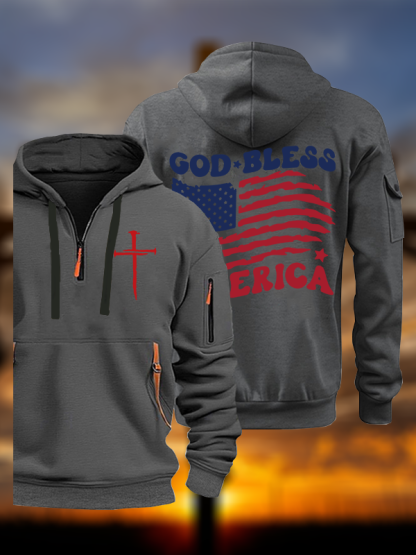God Bless America  Jesus God Christian Zipper Hoodies