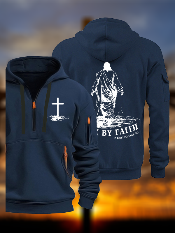 Walk by Faith Jesus God Christian Zipper Hoodies