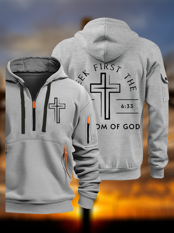 Seek First The Kingdom Of God Jesus God Christian Zipper Hoodies